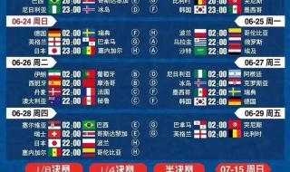 2018世界杯德国赛程 2018年世界杯小组赛赛程